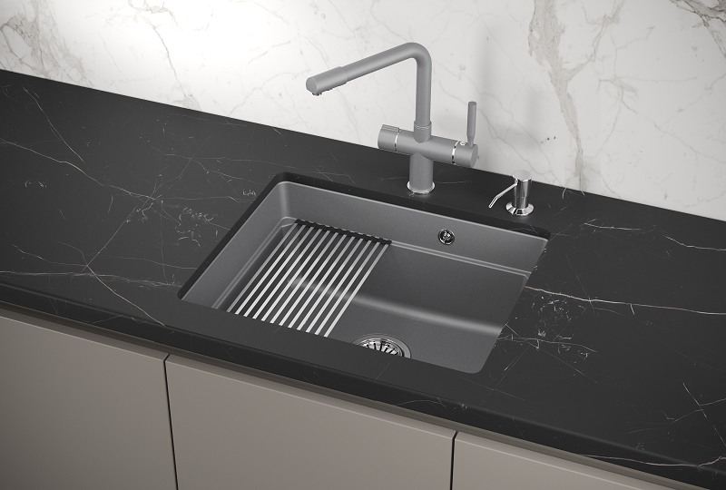 Мойка кухонная Granula Kitchen Space 5501U, АЛЮМИНИУМ